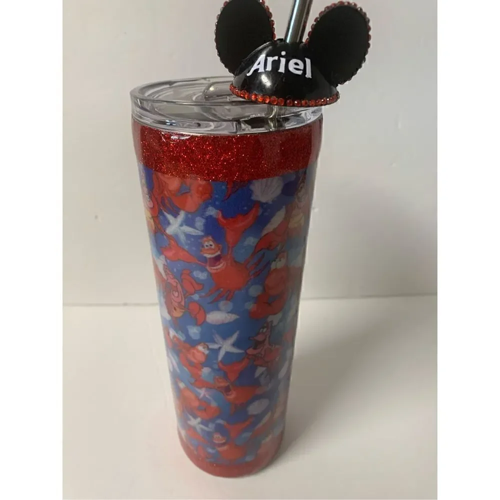 Handmade Mermaid/ Lobster Tumbler with straw topper